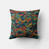 Coussin Motif de tourbillon abstrait coloré (Verso)