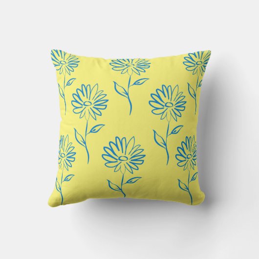 Coussin Motif de tournesol bleu (Verso)