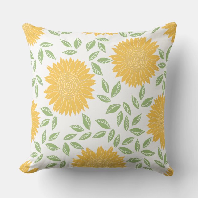 Coussin Motif de tournesol du pays mignon (Recto)