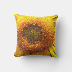 Coussin Motif de tournesol jaune géant