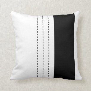 Coussin Motif de trait de conception géométrique noir et