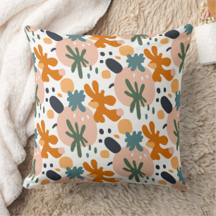 Coussin Motif de traits de peinture abstraits modernes