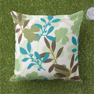 Coussin Motif de trèfles et de feuilles d'été à la maison