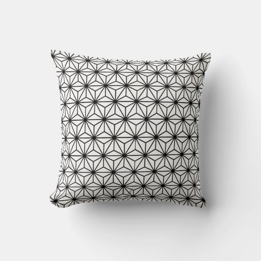 Coussin Motif de triangles de style Art Déco blanc et noir (Recto)