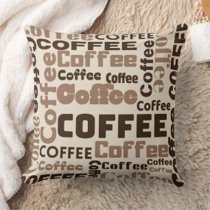 Coussin Motif de typographie de café vintage (2)