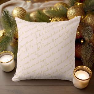 Coussin Motif de typographie de Noël rose #36 ID1009