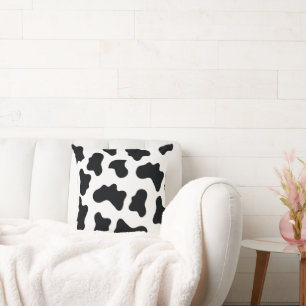 Coussin Motif de vache noir et blanc