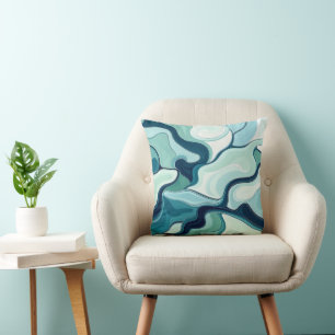 Coussin Motif de vague bleue