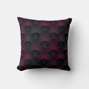 Coussin Motif de ventilateur multilingue d'art tropical
