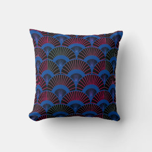 Coussin Motif de ventilateur multilingue d'art tropical
