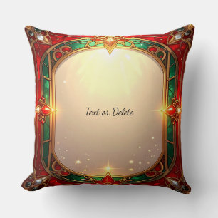 Coussin Motif de verre coloré rouge et vert orné
