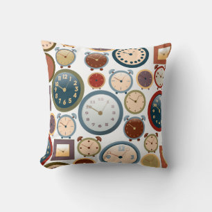Coussin Motif de vieilles horloges vintage