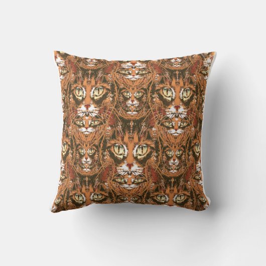 Coussin motif de visage de chat tigré (Verso)