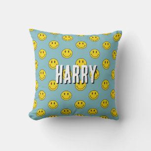 Coussin Motif de visage souriant - Cute Yellow Smiles pers