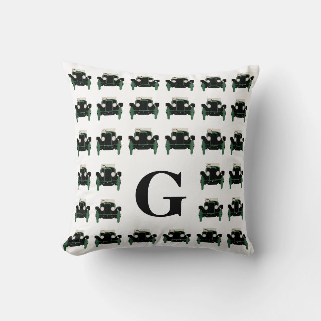 Coussin Motif de voiture classique #5 @ Garysrétrogarage a (Recto)