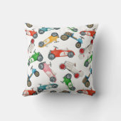 Coussin Motif de voiture de course vintage (Verso)