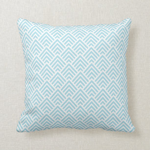Coussin Motif de zigzag géométrique mou de vert de mer