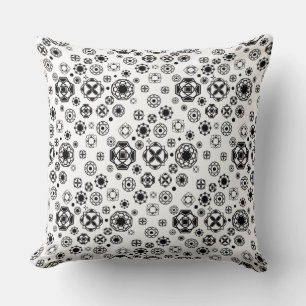 Coussin Motif décoratif arabesque noir blanc mignon