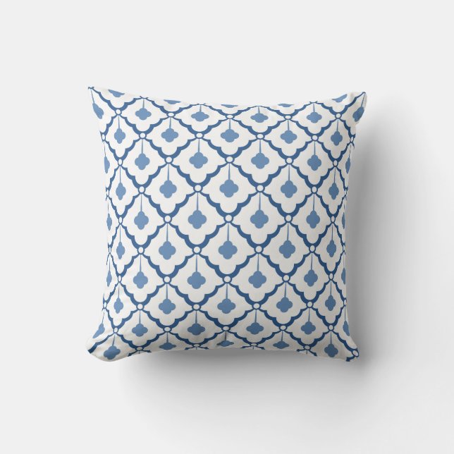 Coussin Motif décoratif bleu et blanc (Recto)