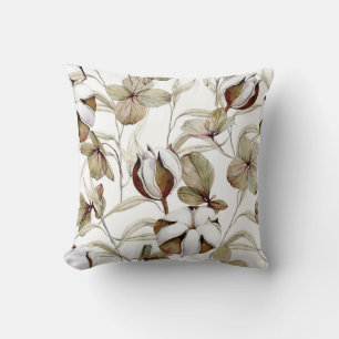 Coussin Motif décoratif floral à l'aquarelle élégant 