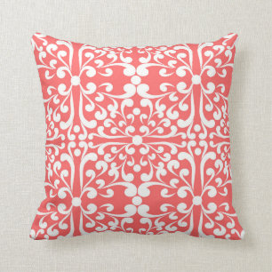 Coussin Motif décoratif indien dans le corail