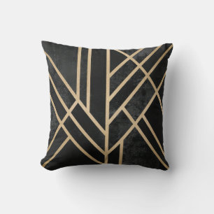Coussin motif décoratif noir Abstrait