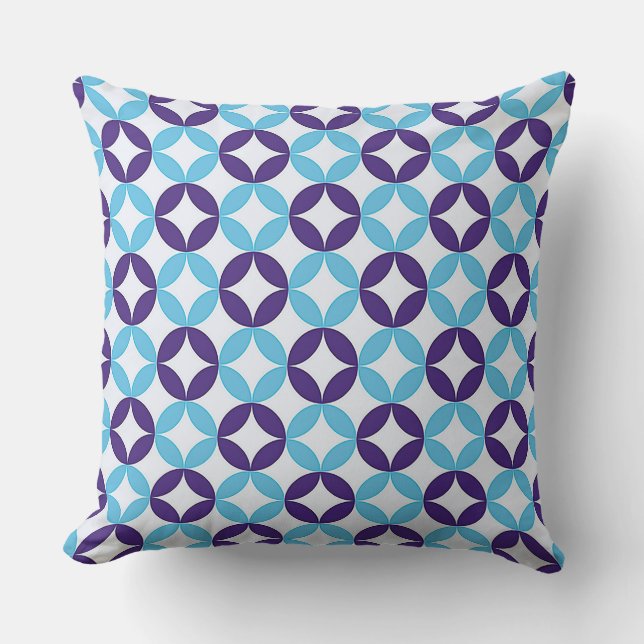 Coussin Motif délicat multicolore bleu (Recto)