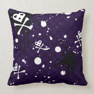 Coussin Motif d'Emo de couleur foncée avec la peinture