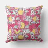 Coussin Motif d'enfant de Kawaii avec des griffonnages (Verso)