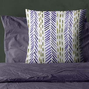 Coussin Motif d'épine bovine en violet et vert