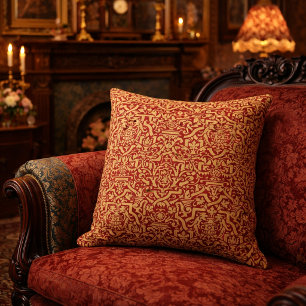 Coussin Motif d'époque victorienne orné et complexe de sty