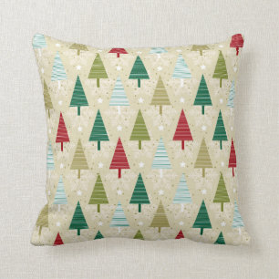 Coussin Motif des arbres de Noël stylisés