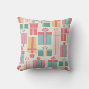Coussin Motif des boîtes-cadeaux Pastel