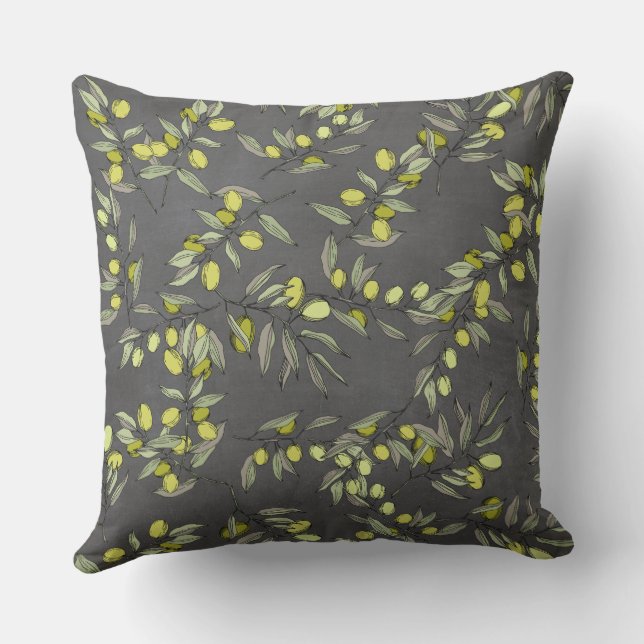 Coussin Motif des branches d'olivier (Verso)