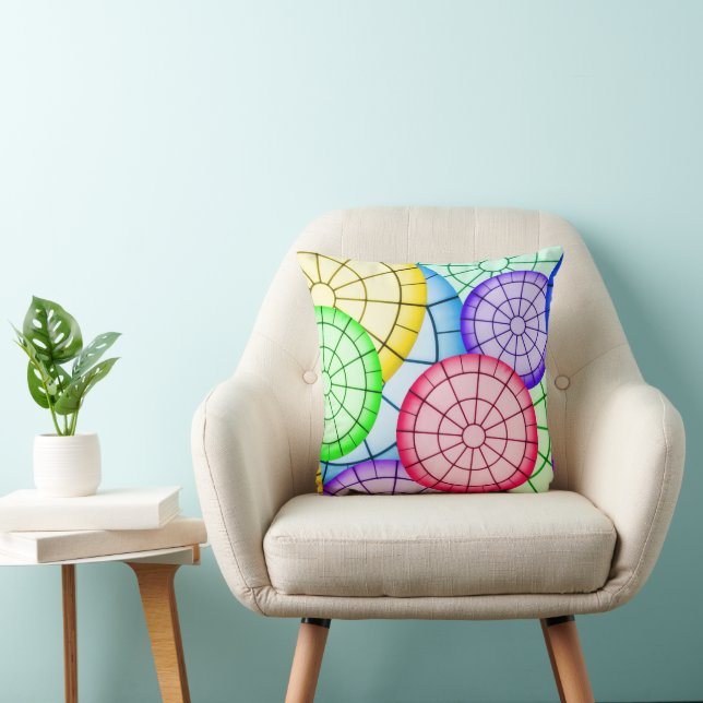 Coussin Motif des cercles Abstraits colorés (Chaise)