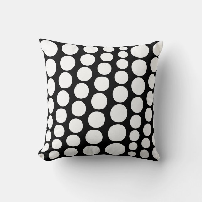 Coussin Motif des cercles noirs modernes (Recto)