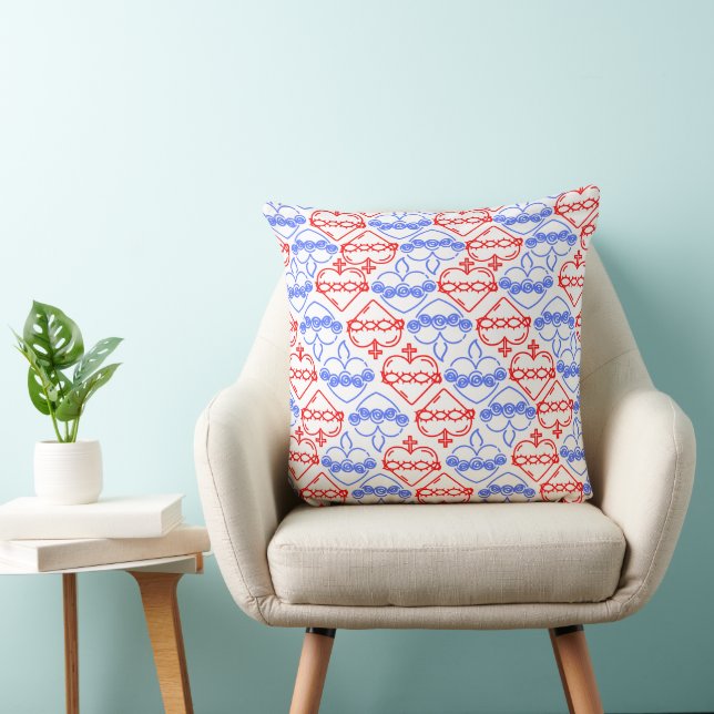 Coussin Motif des Coeurs sacrés et impaculés (Chaise)