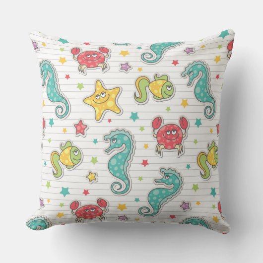 Coussin motif des créatures de mer (Recto)