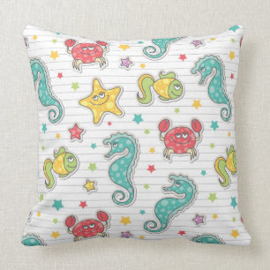 Coussin motif des créatures de mer