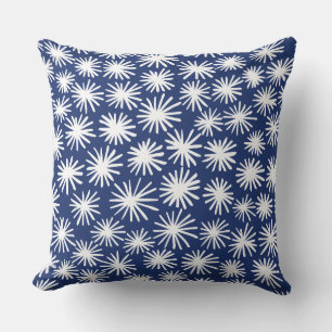 Coussin Motif des étoiles - Blanc sur Bleu #1D336D