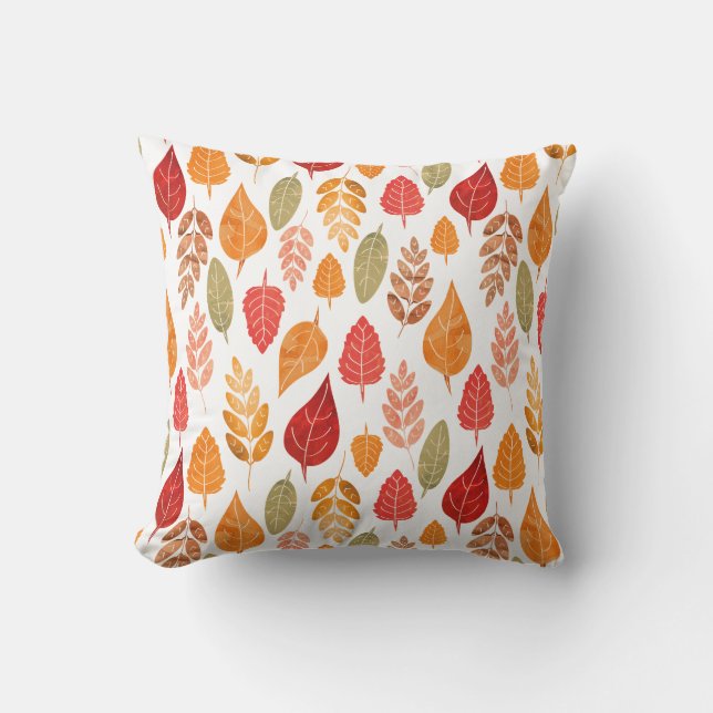 Coussin Motif des feuilles d'automne peintes (Recto)