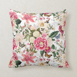 Coussin Motif des fleurs du jardin botanique Vintage