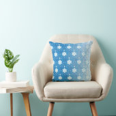 Coussin Motif des flocons de neige bleu et blanc d'hiver (Chaise)