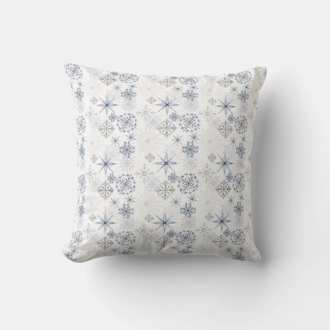 Coussin Motif des flocons d'eau de Noël (Recto)