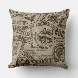 Coussin Motif des Forces urbaines vintages
