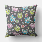 Coussin motif des hiboux de bande dessinée (Verso)