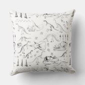 Coussin Motif des os fossiles de dinosaures (Verso)