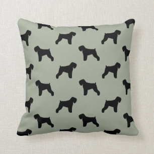 Coussin Motif des silhouettes de Terrier russe noir