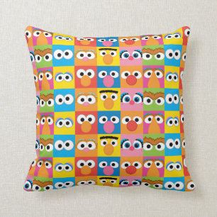 Coussin Motif des yeux des personnages de 1, rue Sésame