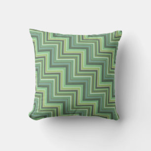 Coussin Motif d'escalier à rayures vert olive